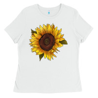 White sunflower Ladies Tee - RanaPortraitStore