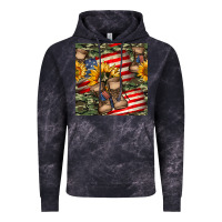 Cloud Black usa flag with army boot seamless pattern Vintage Hoodie - BundleAndBundleShop