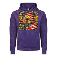 Cloud Purple usa flag with army boot seamless pattern Vintage Hoodie - BundleAndBundleShop