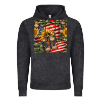 Vintage Black usa flag with army boot seamless pattern Vintage Hoodie - BundleAndBundleShop