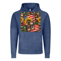 Vintage Denim usa flag with army boot seamless pattern Vintage Hoodie - BundleAndBundleShop