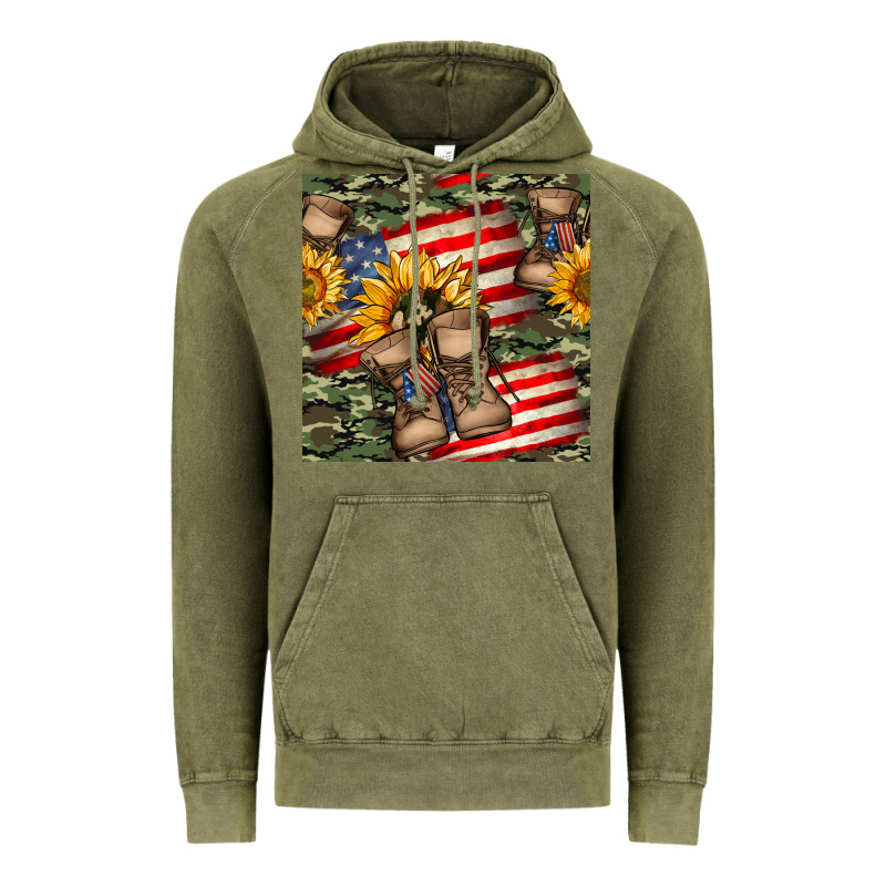 Usa Flag With Army Boot Seamless Pattern Vintage Hoodie by BundleAndBundleShop | Teevron