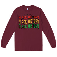 Burgundy i am black history Long Sleeve Tee - MaliasSmallBusiness