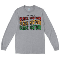 Heather Grey i am black history Long Sleeve Tee - MaliasSmallBusiness
