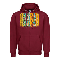 Burgundy fall brushstroke Zipper Hoodie - BundleAndBundleShop