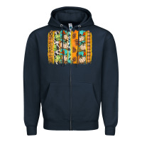 Navy fall brushstroke Zipper Hoodie - BundleAndBundleShop