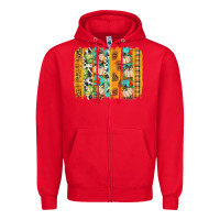 Red fall brushstroke Zipper Hoodie - BundleAndBundleShop