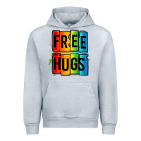 Heather Grey free hugs Urban Hoodie - OliviaCreatesArt