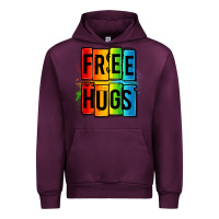 Mauve Wine free hugs Urban Hoodie - OliviaCreatesArt