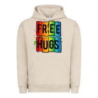 Pigment French Oak free hugs Urban Hoodie - OliviaCreatesArt