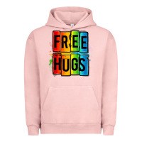 Pigment Salmon free hugs Urban Hoodie - OliviaCreatesArt