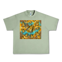 Oil Green Bumble Bees Urban Heavy Tee - LillyAllenDesigns