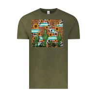Vintage Olive western cactus and sunflowers Vintage Tee - Jasminsmagicworld