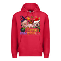 Cardinal Happy Hallothanksmas Pigs Premium Hoodie - NancyCooperArtShop