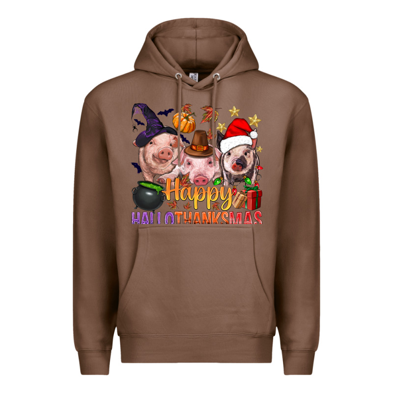 Happy Hallothanksmas Pigs Premium Hoodie by NancyCooperArtShop | Teevron