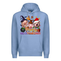 Colony Blue Happy Hallothanksmas Pigs Premium Hoodie - NancyCooperArtShop