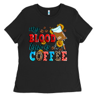 Black my blood type is coffee Ladies Tee - Zillion Design Studio