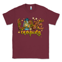 Burgundy Love Camping Classic Tee - CowhideDigitalArt