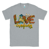 Heather Grey Love Camping Classic Tee - CowhideDigitalArt