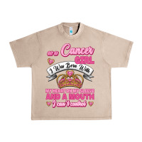 French Oak As A Cancer Girl I Was Born With My Heart On My Sleeve And A Mouth Urban Heavy Tee - Jasminsmagicworld