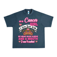 Midnight Navy As A Cancer Girl I Was Born With My Heart On My Sleeve And A Mouth Urban Heavy Tee - Jasminsmagicworld