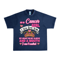 Navy As A Cancer Girl I Was Born With My Heart On My Sleeve And A Mouth Urban Heavy Tee - Jasminsmagicworld