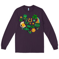 Plum st. patrick heart doodle Long Sleeve Tee - MaliasSmallBusiness