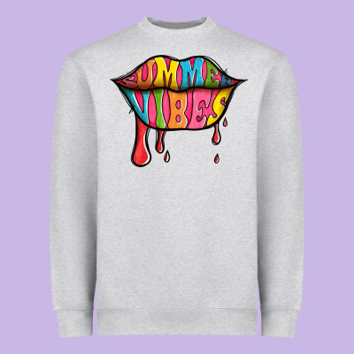 Summer Vibes Lips Heavyweight Sweatshirt Designed By Jasminsmagicworld