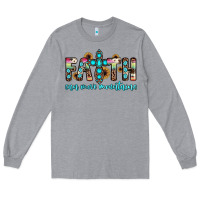 Heather Grey faith can move mountains Long Sleeve Tee - JahusDesignShop