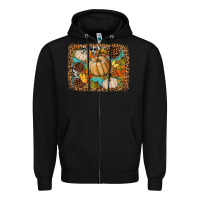 Black fall pumpkin background Zipper Hoodie - BundleAndBundleShop