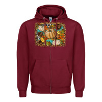 Burgundy fall pumpkin background Zipper Hoodie - BundleAndBundleShop