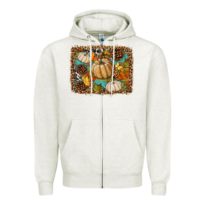 Fall Pumpkin Background Zipper Hoodie by BundleAndBundleShop | Teevron
