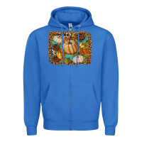 True Royal fall pumpkin background Zipper Hoodie - BundleAndBundleShop