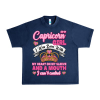 Navy As A Capricorn Girl I Was Born With My Heart On My Sleeve And A Mouth Urban Heavy Tee - Jasminsmagicworld