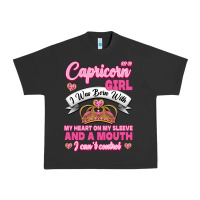 Pigment Black As A Capricorn Girl I Was Born With My Heart On My Sleeve And A Mouth Urban Heavy Tee - Jasminsmagicworld