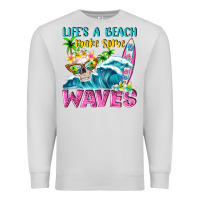Dove Grey Life's a beach make some waves Premium Sweatshirt - NancyCooperArtShop