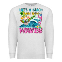 Oatmeal Heather Life's a beach make some waves Premium Sweatshirt - NancyCooperArtShop