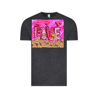 Vintage Black love gnome with bear Vintage Tee - NancyCooperArtShop