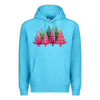 Ocean Blue christmas tress with lights Premium Hoodie - texasbilliewilder