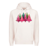 Pale Pink christmas tress with lights Premium Hoodie - texasbilliewilder