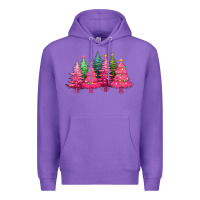 Purple christmas tress with lights Premium Hoodie - texasbilliewilder