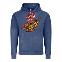 Vintage Denim cacao beans and flowers Vintage Hoodie - AdoDesignShop