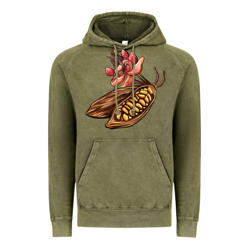 Cacao Beans And Flowers Vintage Hoodie by AdoDesignShop | Teevron
