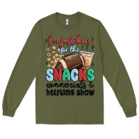 Army Green im just here for the snacks commercials and  halftime show Long Sleeve Tee - MaliasSmallBusiness