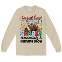 Mushroom im just here for the snacks commercials and  halftime show Long Sleeve Tee - MaliasSmallBusiness