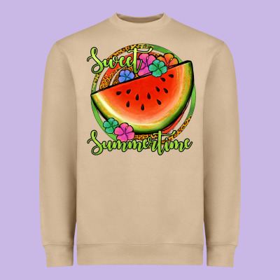 Sweet Summertime Watermelon Heavyweight Sweatshirt Designed By Jasminsmagicworld