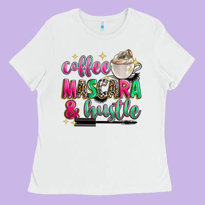 Coffee Mascara And Hustle Ladies Tee Designed By Zillion Design Studio