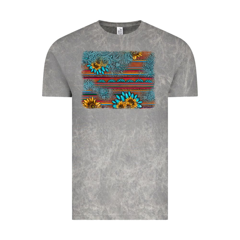 Sunflower Gemstone Serape Background Vintage Tee by AdoDesignShop | Teevron