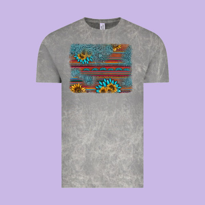 Sunflower Gemstone Serape Background Vintage Tee Designed By Adodesignshop