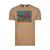 Vintage Coffee sunflower gemstone serape background Vintage Tee - AdoDesignShop